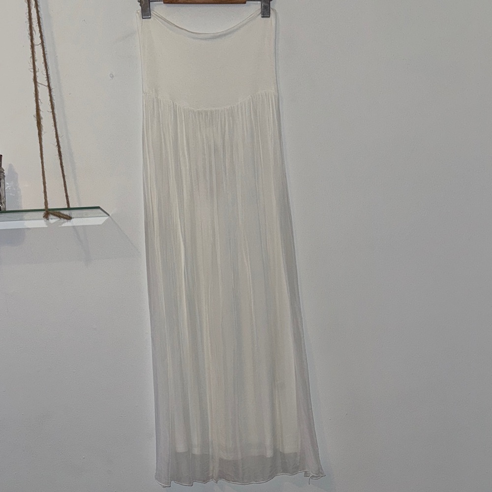 🤍NWT🤍 Off-White Silk-blend Fold-over Waist Skirt